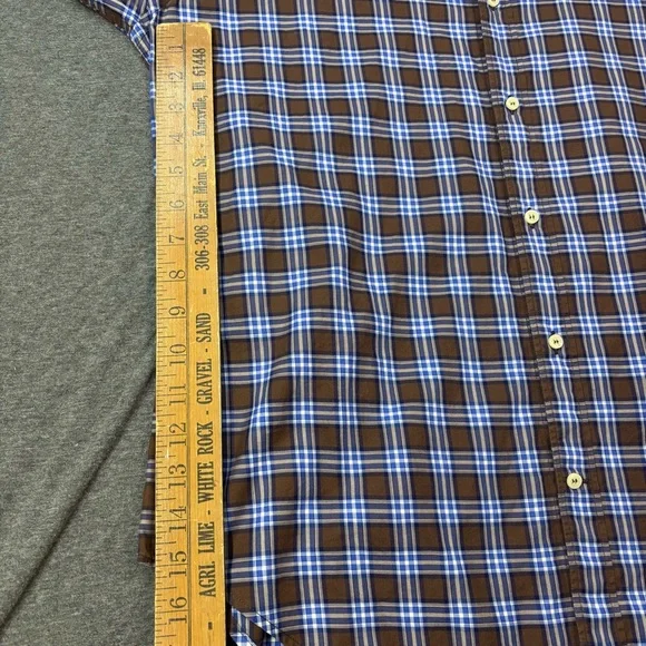 Thomas Dean Men's Blue and Brown Checkered Shirt - Picture 3 of 7